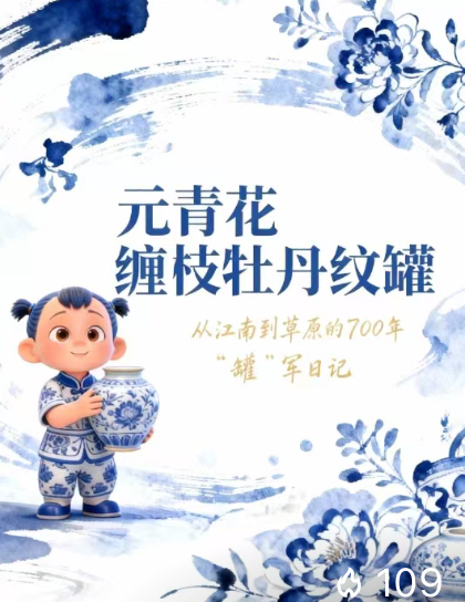 《假如历史会说话》——元青花缠枝牡丹纹罐，从江南到草原的700年“罐”军日记